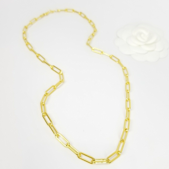 NWT 18K Gold Filled Paperclip Links Chain Necklace - Picture 7 of 10